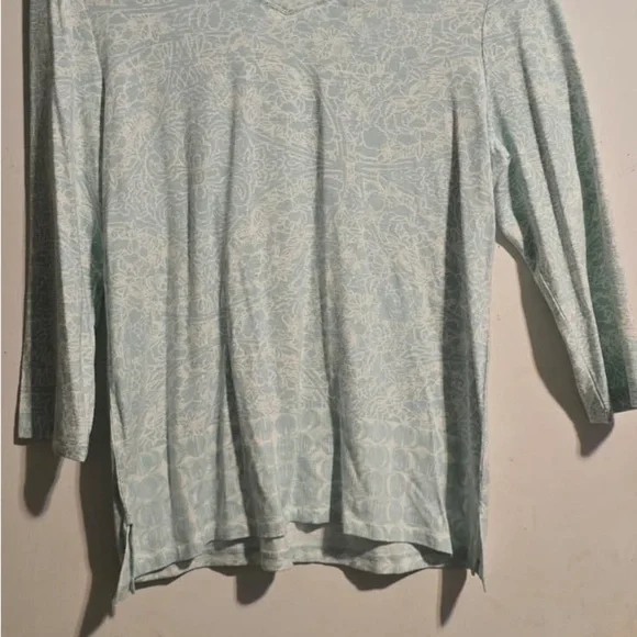Chico's Light Green Paisley Long Sleeve Top - Picture 5 of 11